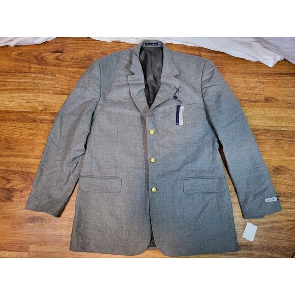 NWT Barrington Gray Wool Blend Gray Stripe Blazer Jacket Size 44L - Picture 1 of 7
